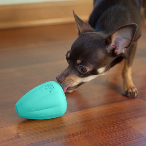 Chew King by Mammoth Premium Treat Dispensing Dog Toy, Durable Natural Rubber Chew Toy, Safety Air Vent, Interactive Enrichment Toy for Aggressive Chewers, Medium Pack of 2- Teal