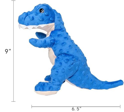 DODODOLA Dog Toys Dinosaur Dog Toy Blue Stuffed Animals Chew Toy Plush Squeaky Dog Birthday Toys for Small Large Big Dogs - color: Blue Dinosaur