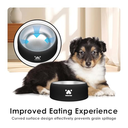 PAWGETHER® Stainless Steel Dog Bowls, Dog Food and Water Bowl Non-Slip Easy to Clean Dishwasher Safe for Puppy Small Medium Dogs Cats Black 34oz - color: Black (34oz)