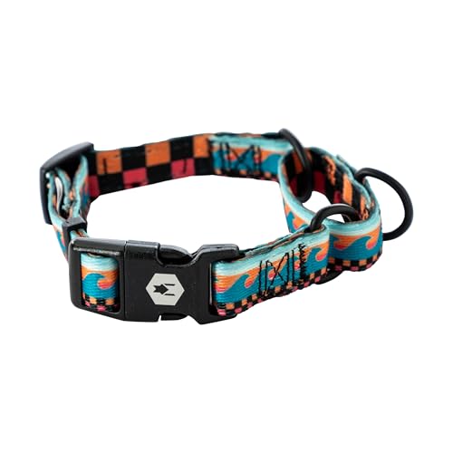 Wolfgang Heavy Duty Martingale Dog Collar with Quick Release Nylon Buckle for Walking & Training, BuenaOnda Print, Medium - color: BuenaOnda Print, size: Medium (1 Inch x 14-18 Inch)