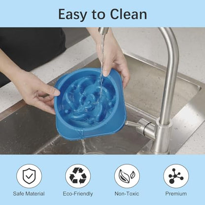 MateeyLife Slow Feeder Dog Bowls 2PCS, Anti-Choking Puzzle Dog Food Bowls, Anti-Slip Interactive Feeding Slow Down Eating, Bloat Stop Maze Dishes for Medium Large Breeds Purple&DarkBlue - color: C-Purple&DarkBlue, size: Medium