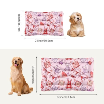 Comfortable Dog Pads With Anti-Slip Bottom, Cute Bear Bunny Cat Pillows Kennel Pads For Crates Puppy Bed For Crate Cozy Cat Sleeping Mat Indoor& Outdoor Sofa Cars, Machine Washable 24 X 18 Inch - size: 24 × 18 inch
