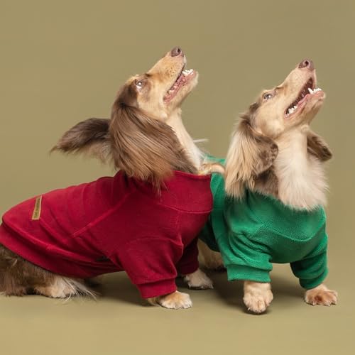 Fitwarm 3 Pack Classic Fleece Dog Sweater, Christmas Dog Winter Clothes for Small Dogs Boy Girl, Holiday Pet Apparel, Burgundy Red, Green, Navy Blue, XS - color: Red Green Navy Blue, size: X-Small