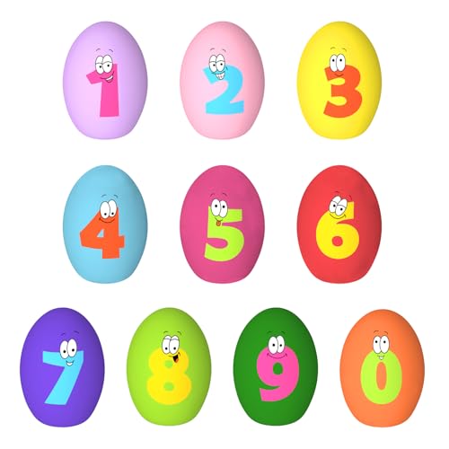 Squeaky Dog Toys for Small Dogs, 10 Pack Soft Puppy Chew Toy Set, Funny Numbers Squeaky Dog Balls, Interactive Fetch Playing Egg Balls for Puppy Small Breeds, 1.7"*2.4" - style: 10 Pack