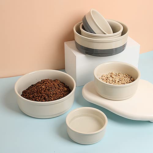Sweejar Ceramic Dog Bowls, Dog Food Dish for Small Dogs and Cat, Heavy Duty Porcelain Pet Bowl for Canned Food and Water 17 Fl Oz（White） - color: White, style: Two-tone,5.5"x 2.2"(16 Fl Oz)