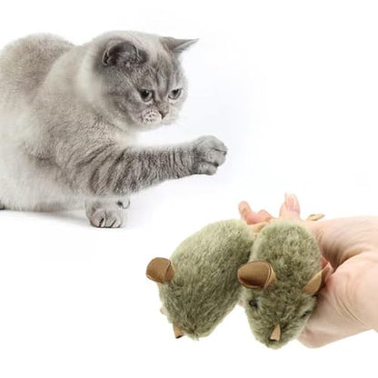 Cute Plush Cats,Plush Squeaky Plush Cats Toy Automatic Electronic Moving Mouse Kitten Toy for Indoor Play Exercises