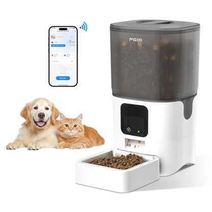 Automatic Cat Feeder 6L,Timed Cat Feeders for Dry Food, 2.4G WiFi Pet Feeder with APP Control for Remote Feeding,Automatic Dog Food Dispenser with Alexa,1-10 Meals Per Day for Dog - size: WIFI Pet Feeder