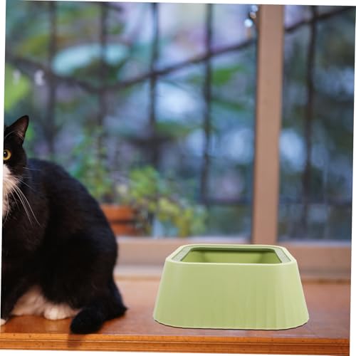Toddmomy Pet Water Bowl Spill Floating Design for Cats and Small Dogs Plastic Water Dispenser Prevents Messy Spills - color: Green