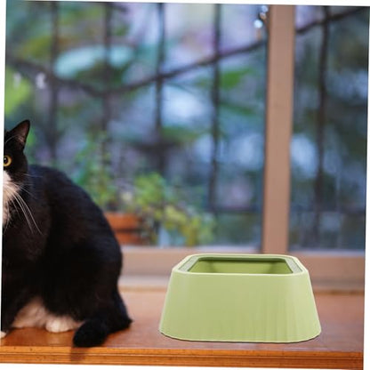 Toddmomy Pet Water Bowl Spill Floating Design for Cats and Small Dogs Plastic Water Dispenser Prevents Messy Spills - color: Green