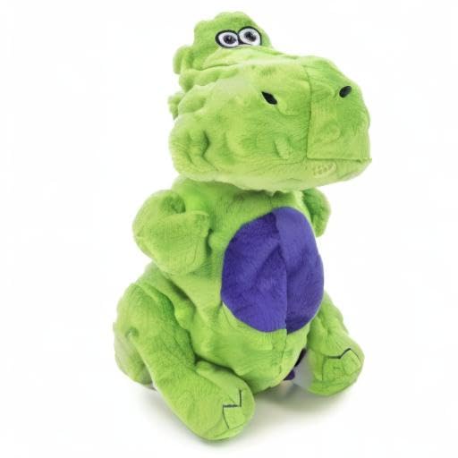 goDog Dinos T-Rex Squeaky Plush Dog Toy with Chew Guard Technology, Durable Fabric & Squeaker for Active Play, Green, Large - color: Dinos T-Rex (Green), size: Large