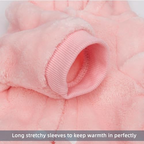 FabriCastle Dog Hoodie Sweater for Small Dogs Boy and Girl, Dog Clothes XS XXS Puppy Sweatshirt, Pet Outfit, Cat Clothing Super Soft Warm Snap On Closure (Pink, XX-Small) - color: Pink, size: XX-Small