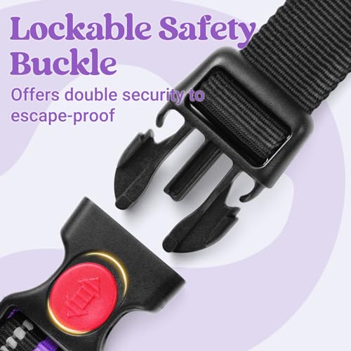 rabbitgoo Dog Harness for Large Dogs, No Pull Pet Harness with Soft Padded Handle, Adjustable Reflective Vest with 3 Buckles, Easy Walking Harness with 2 Leash Clips, Purple, M - color: Purple, size: Medium