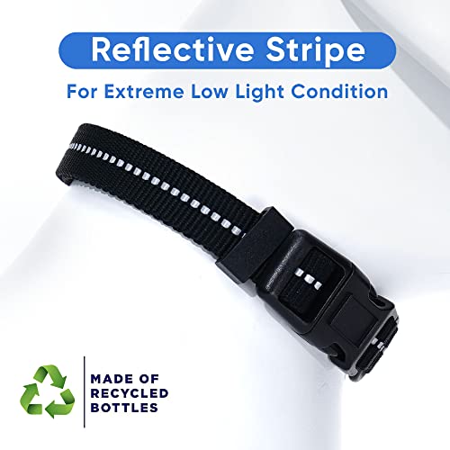 Pawtitas Recycled Dog Collar with Reflective Stitched Puppy Collar Made from Plastic Bottles Collected from Oceans Extra Small Black Sea - color: Recycled Black, size: X-Small (Pack of 1)
