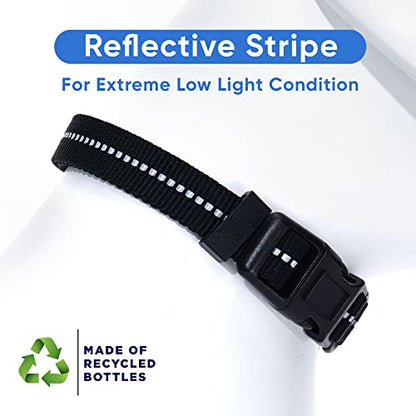 Pawtitas Recycled Dog Collar with Reflective Stitched Puppy Collar Made from Plastic Bottles Collected from Oceans Extra Small Black Sea - color: Recycled Black, size: X-Small (Pack of 1)