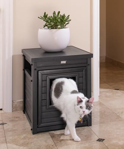 New Age Pet ECOFLEX Litter Loo Moisture and Odor Resistant Enclosure & End Table, No‑Tools Assembly, 10 Year Warranty, Espresso Black, Standard - color: Black, size: Standard