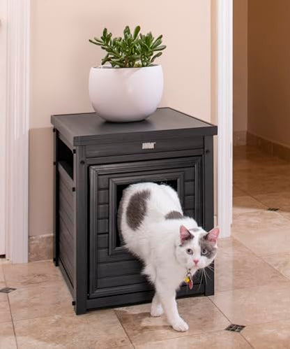 New Age Pet ECOFLEX Litter Loo Moisture and Odor Resistant Enclosure & End Table, No‑Tools Assembly, 10 Year Warranty, Espresso Black, Standard - color: Black, size: Standard