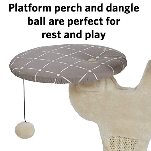 MidWest Homes for Pets Salvador Cat Tree with Built-in Sisal Scratching Pad & Cat Look-Out Lounge, Mushroom/Diamond Pattern - size: Salvador Cat Furniture, Mushroom Diamond Pattern