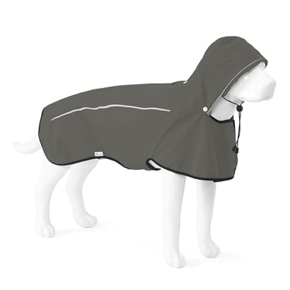 Mile High Life Dog Raincoat, Adjustable Waterproof Pet Rain Jacket, Reflective Hooded Poncho for Small Medium Large Dogs, Lightweight Breathable Pet Rain Coat (Dark Gray,M Chest 22"-28") - color: Gray, size: Medium