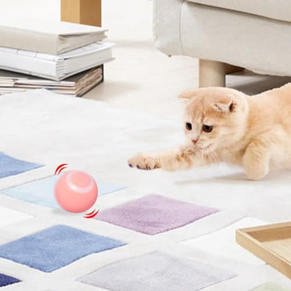 Wloom Cat Ball - Interactive, Self-Moving, Automatic Rolling Toy for Indoor Playing, Stimulates Hunting Instinct in Your Kitty (Pink) - color: pink