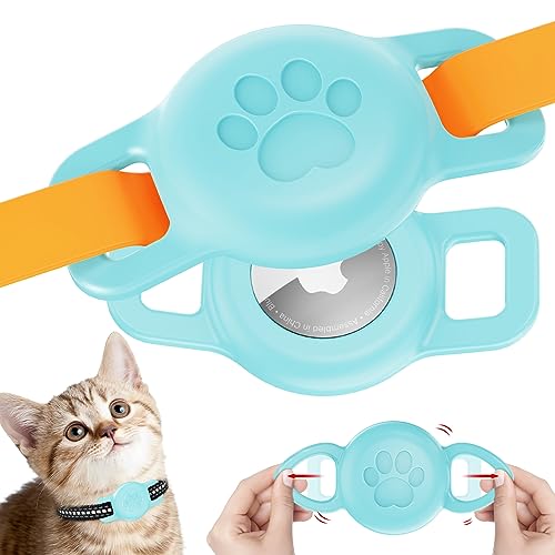 2Pack Airtag Holder, IPX8 Waterproof Airtag Holder for Small Dog & Cat Collars, Silicone Mount for AirTags Within 1/2 inch Collars - color: green+green, size: Only airtag holder