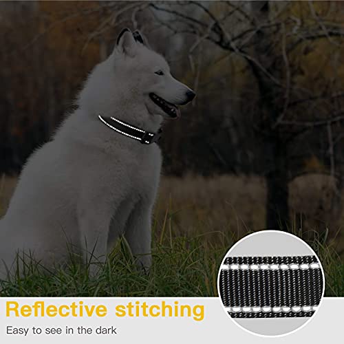 HEELE Dog Collar, Reflective Dog Collar, Soft Neoprene Padded Breathable Nylon Pet Collar Adjustable for Small Dogs, Black, XS(7.87-11.81") - color: Black, size: X-Small (7.87-11.81")