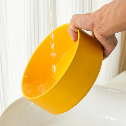 6'' Ceramic Dog Bowl - 30Oz Classic Dogs Food & Water Bowl for Small and Medium Breed Dogs, Heavy Duty Non-Slip Dog Dishes, Food Grade Stoneware Pet Bowl, Dishwasher & Microwave Safe, Yellow - color: Bowl - Yellow, size: 6 inch