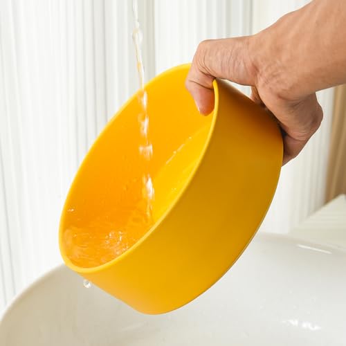 6'' Ceramic Raised Dog Bowl - 30Oz Dog Food & Water Bowl with Elevated Non-Slip Bamboo Stand, Dishwasher & Microwave Safe, Anti Vomiting Heavy Duty Pet Bowl for Small and Medium Dogs, Yellow - color: 1 x Bowl + Stand - Yellow, size: 6 inch