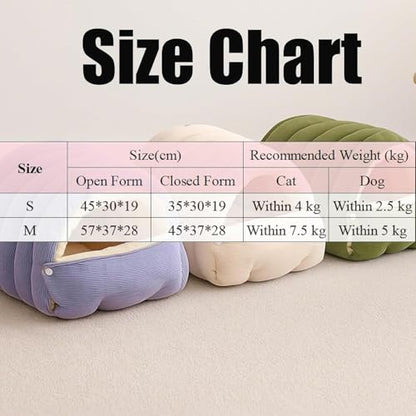 Cozy Monster Cat Bed, 2026 New Upgrated Warm Cat Bed for Winter, Cats Sleeping Bag for Indoor Cats, Calming Plush Anti-Anxiety Cuddler Beds with Washable Removable Cushion (1PC-Green)