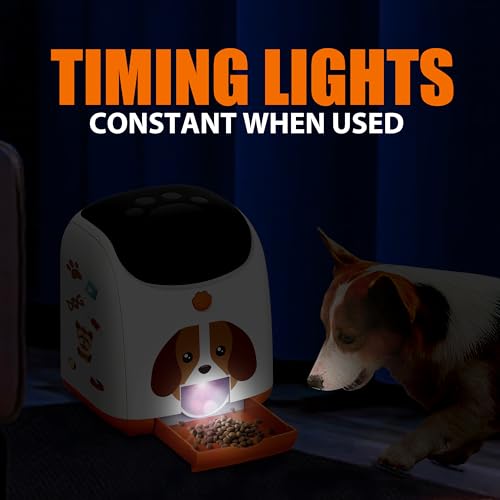Dog Puzzle Feeder Toy – Remote Control Automatic Treat Dispenser with Light, Interactive IQ Training Slow Feeder, Large Capacity for All Dog Breeds - color: Orange