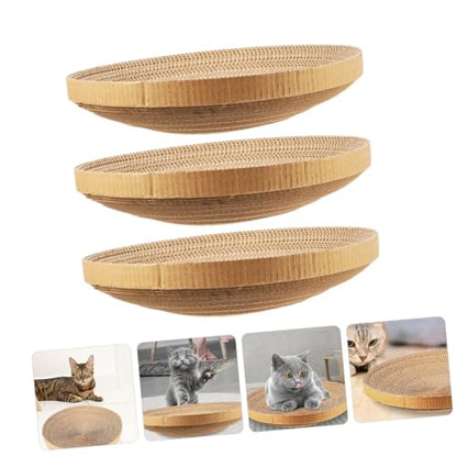 GANAZONO 3pcs Replaceable Cat Scratcher Core Corrugated Paper Floor Cat Scratching Pad for Indoor Kittens Room Accessory