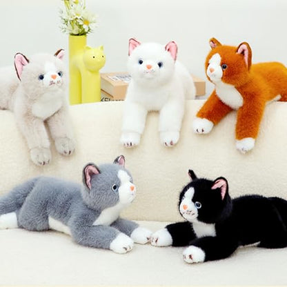 PEACH CAT Cat Stuffed Animal 15" Realistic Kitten Plushies Soft Plush Toys Gifts for Kids Black - style: 15“ Black Cat