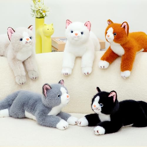 PEACH CAT Cat Stuffed Animal 15" Realistic Kitten Plushies Soft Plush Toys Gifts for Kids Grey - style: 15“ Grey Cat