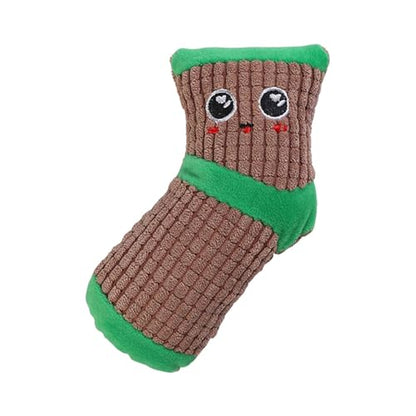 Chew Toys for Dogs, Soft Stuffed Cute Heavy Duty Dog Toy,Indestructible Plush Interactive Dog Toys for Aggressive Chewers for Teething Playing Small Medium Breeds Anxiety Relief Puppy (Sock Coffee) - color: Sock Coffee