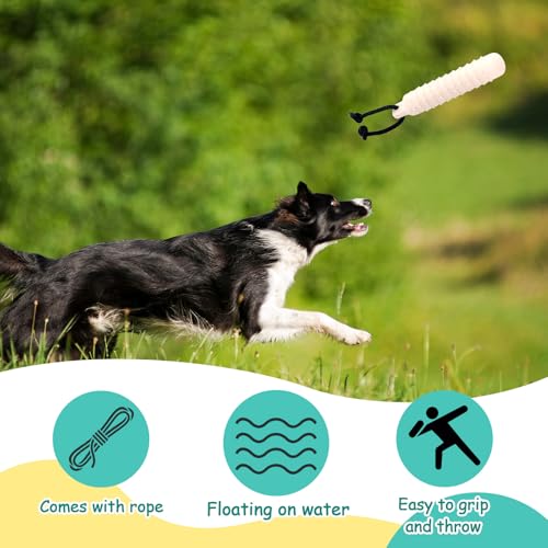 Blueweenly 4 Pcs Dog Bumper Toy for Water Retrieving Plastic Puppy Training Dummy Dog Float Toy Lightweight for Float on The Water Pool Outdoor Training Hunting Fetching (Pure White) - color: Pure White