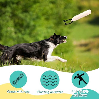 Blueweenly 4 Pcs Dog Bumper Toy for Water Retrieving Plastic Puppy Training Dummy Dog Float Toy Lightweight for Float on The Water Pool Outdoor Training Hunting Fetching (Pure White) - color: Pure White