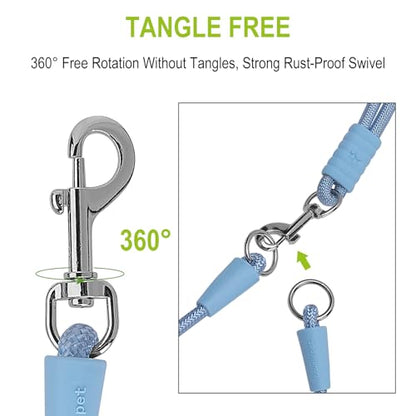 Double Dog Leash for Two Dogs,Dual Hands Free Heavy Duty Dog Leashes,360 Swivel No Tangle Walking Leash,Soft Padded Handle,Adjustable Crossbody Waist Belt Rope for Small Medium Large Dogs,Blue - color: Blue