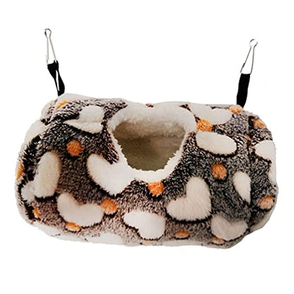 Litewoo Sugar Glider Sleeping Pouch Small Animal Hammock, Hanging Bed Warm Cotton Nest for Rat Hamster Gerbil Sugar Glider Chinchilla Squirrel Guinea Pig (Coffee) - color: Coffee