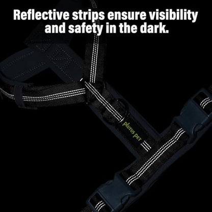 Plutus Pet No Pull Dog Harness, Adjustable Nylon Harness with Soft Padding, Reflective and Heavy Duty Dog Harness for Small, Medium, Large Dogs(Black, XS) - color: Black, size: XS