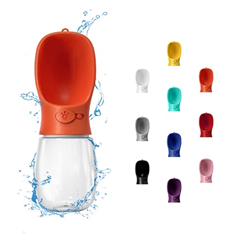 WePet Portable Dog Water Bottle, 12 OZ, Leak Proof Puppy Water Dispenser with Drinking Feeder for Pets Outdoor Walking, Hiking, Travel, Food Grade Plastic - color: #09 Orange, size: 12 oz