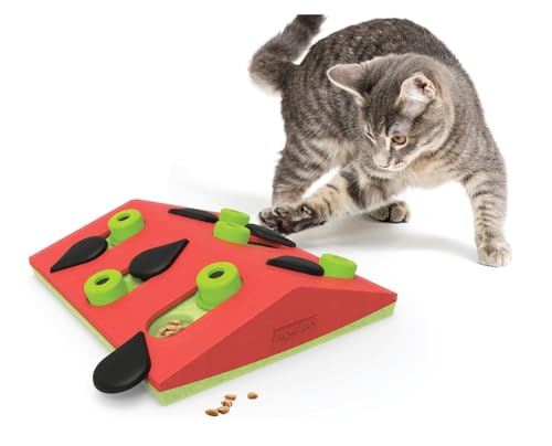 Interactive Dog and Cat Games Treat Hiding Challenge Mental Stimulation with Rewards (10 Inch Melon Madness Cat Game) - size: 10 Inch Melon Madness Cat Game
