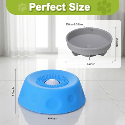 Slow Feeder Dog Lick Sphere Bowl for Liquid Treat, Interactive Large Capacity Non-Slip Dog Licking Toy & Lick Bowl for Small, Medium, Large Breeds