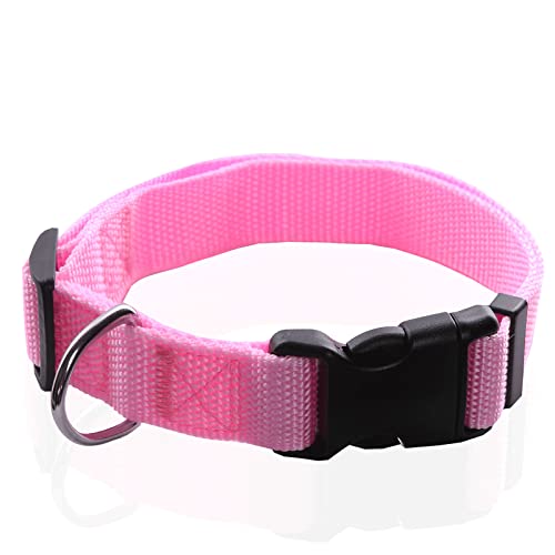 SALO Nylon Dog Collar, Adjustable Dog Collars for Medium Large Dogs, 1 Inch Wide (1" x 16-23", Pink) - color: Pink, size: 1"x 16-23"