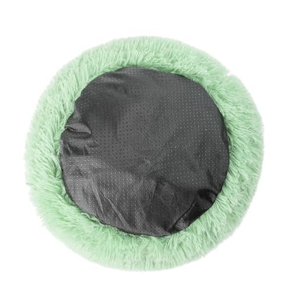 otoez Kitten & Puppy Extra Small XS Round Dog & Cat Anti Anxiety Plush Pet Calming Donut Bed with Non-Slip Waterproof Bottom, Washable (15.7", Green) - color: Green, size: 15.7"