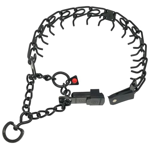 Herm Sprenger Black Stainless Steel Dog Collar with Short Links and Quick Release ClicLock Buckle Made in Germany (20in x 3.0mm (Neck Size up to 16-17in) - color: Black Stainless Steel, size: 3.0 mm x 16-17 in Neck Size; 20 in Chain Length