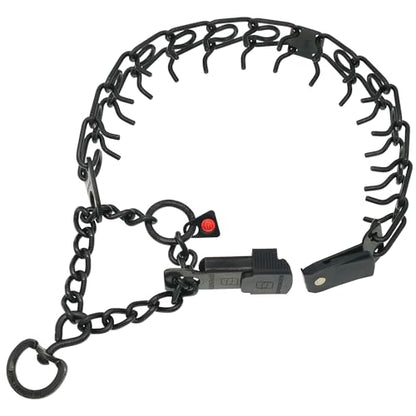 Herm Sprenger Black Stainless Steel Dog Collar with Short Links and Quick Release ClicLock Buckle Made in Germany (20in x 3.0mm (Neck Size up to 16-17in) - color: Black Stainless Steel, size: 3.0 mm x 16-17 in Neck Size; 20 in Chain Length