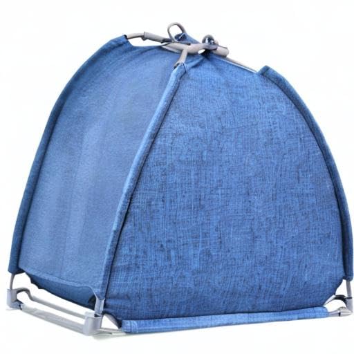 Winsterch Cat Bed Cave for Indoor Cats,Small Pet Tent Cave for Cats Kitten Small Dogs,Warming Cat House with Removable Washable Cushion (18.5'' x 18.5'' x 15.8'',Blue) - color: W-Blue