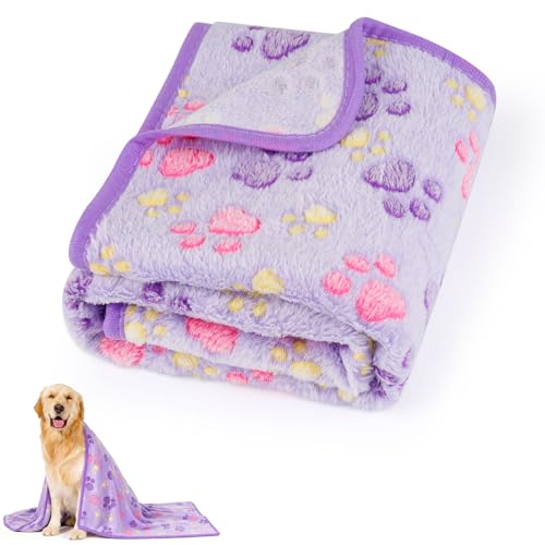 Dog Blankets for Medium Dogs, Cat, Premium Soft Dog Blankets for Small Dog Washable, Puppy Blanket Dogs Essentials for Puppies (1, Purple, 41" x 30") - color: Purple, size: 41" x 30"