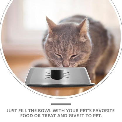 BESPORTBLE Thickened Stainless Steel Pet Bowl Set with Dual Food and Water Bowls Anti-Skid Base Gray Cat and Dog Feeding Dish for Indoor Use