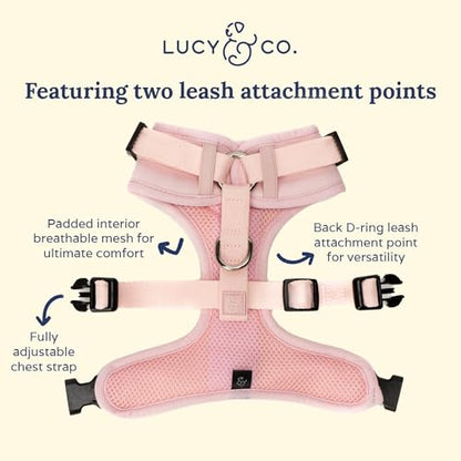 Lucy & Co. The Rosewater No-Pull Dog Harness - Size Small - Vest to Stop Pulling & Walk Easy - Comfortable Leash Training Product w/Adjustable Chest & Neck Straps - color: The Rosewater No-Pull Harness, size: Small