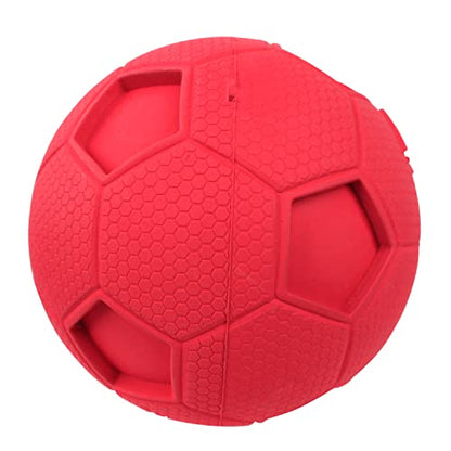 Nerf Dog Soccer Ball Dog Toy with Interactive Squeaker, Lightweight, Durable and Water Resistant, 4 Inches, for Medium/Large Breeds, Single Unit, Red - color: Red, size: 4-inches